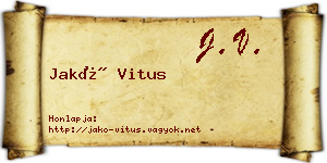 Jakó Vitus névjegykártya